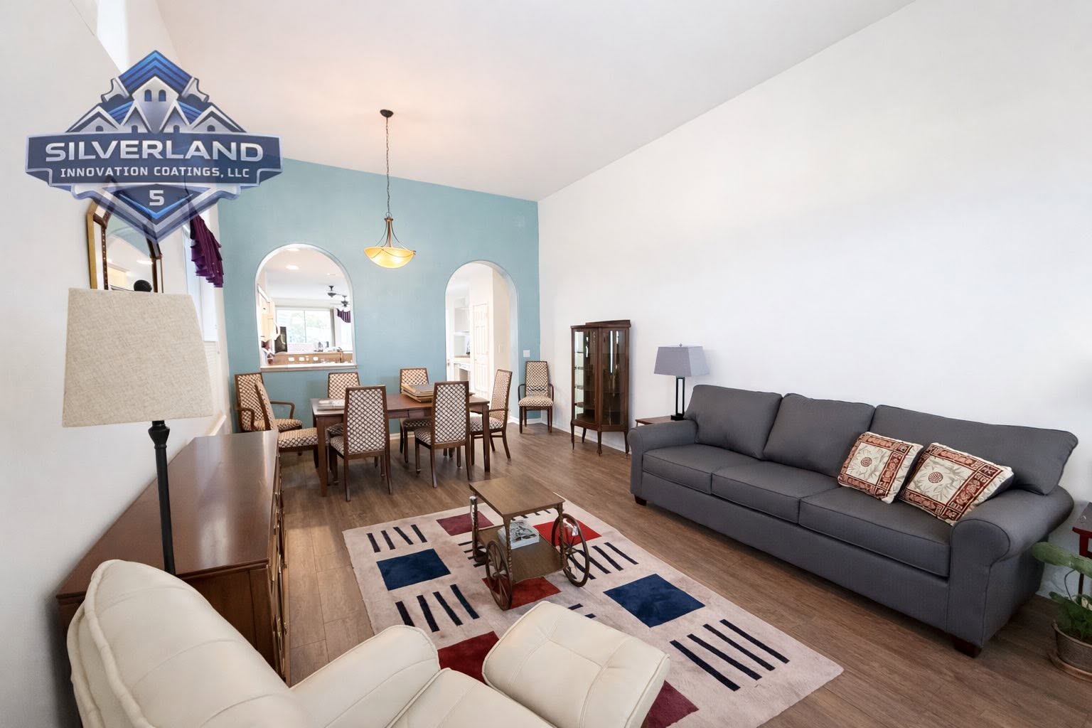 Open living and dining space repaint with fresh neutral tones