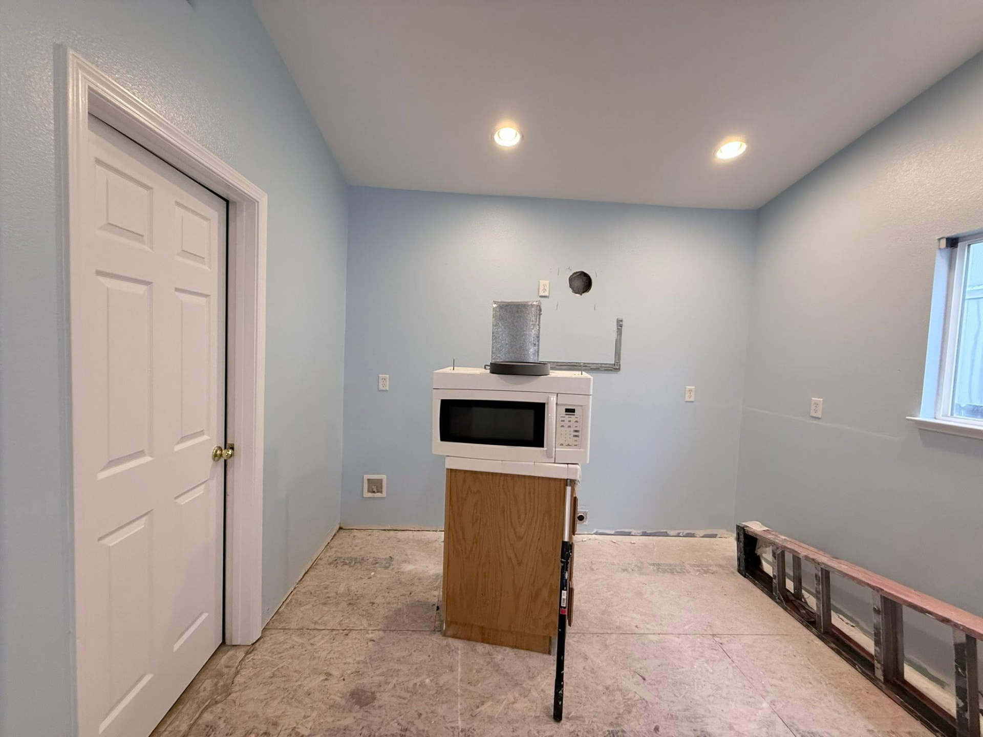 Kitchen walls and ceilings finished as part of a remodel